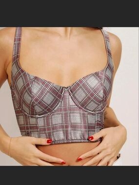Victoria's Secret Plaid Corset Underwire Bra/38D-NWOT